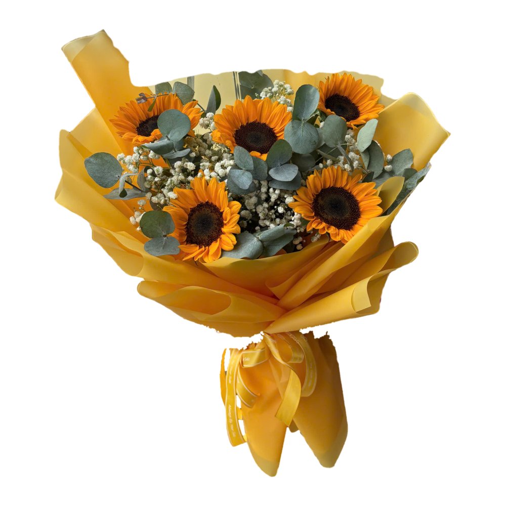 Bó hoa hướng dương 5 bông giấy vàng 1036 - Hoa Tươi 24h
