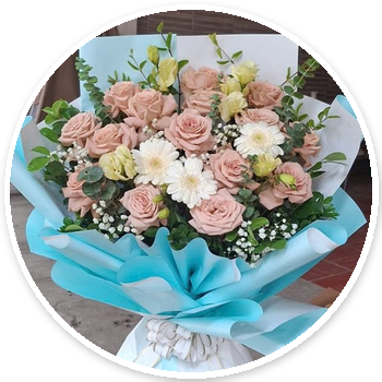 Bó hoa hồng phấn đẹp – ảnh thật Hoa Tươi 24h